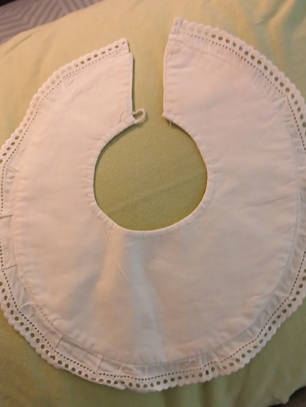 Vintage Fancy Baby Bib One Button Back